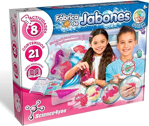 Science4you - Fábrica de Jabones para Niños 8 Años - Laboratorio con 8 Experimentos Cientificos, Juegos Educativos para Niños 8-12 Años Science4you - Fábrica de Jabones para Niños 8 Años - Laboratorio con 8 Experimentos Cientificos, Juegos Educativos para Niños 8-12 Años