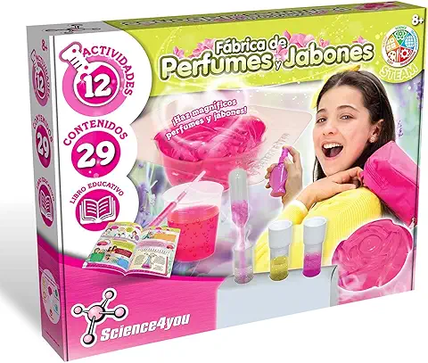 Science4you - Fábrica de Perfumes y Jabones - 12 Experimentos Cientificos, Laboratorio, Juguete Educativo para Niños 8-12 Años Science4you - Fábrica de Perfumes y Jabones - 12 Experimentos Cientificos, Laboratorio, Juguete Educativo para Niños 8-12 Años