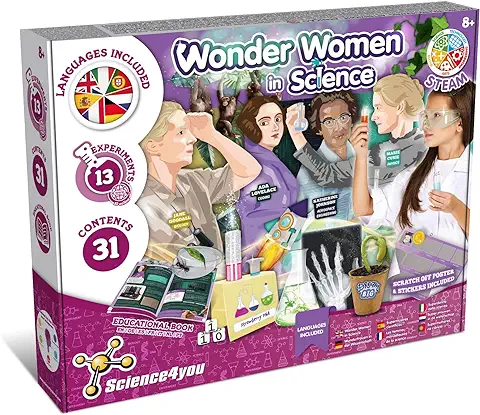 Science4you Mujeres en la Ciencia - Juegos Educativos para Niña, 13 Experimentos para Niños 8+ Años, Kit de Manualidades, 23+ Contenidos, Juguetes Cientificos y Regalos para Niñas y Niños de 8+ Años Science4you Mujeres en la Ciencia - Juegos Educativos para Niña, 13 Experimentos para Niños 8+ Años, Kit de Manualidades, 23+ Contenidos, Juguetes Cientificos y Regalos para Niñas y Niños de 8+ Años