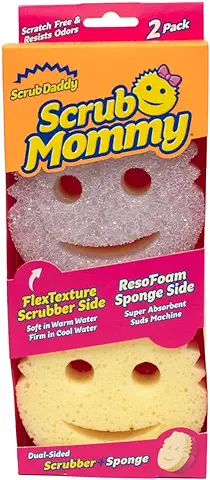 Scrub Daddy - Scrub Mommy Esponja de Doble Cara con Diferente Textura, para la Cocina, Morada - 2 Pack  