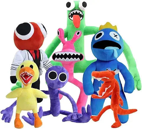 (Set De 7) Roblox Rainbow Friends Juego Fan Regalos para Niños Y Niñas, Rainbow Friends Peluche Muñeca, Adulto Niños Muñeca Juguete De Peluche, Muñeca De Peluche De Dibujos Animados  