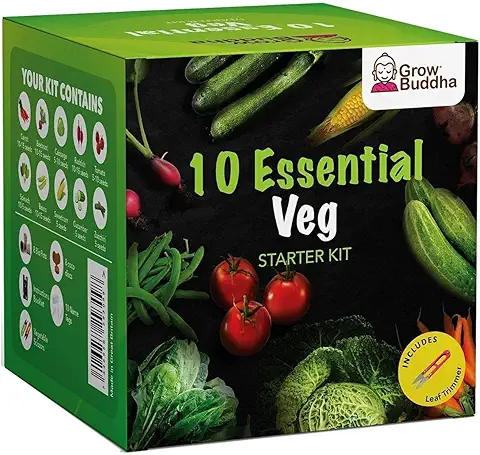 Set de Semillas de Hortalizas - Cultiva Buda Cultiva Fácilmente 10 Variedades de tus Propias Hortalizas con Nuestro kit de Inicio de 10 Semillas de Hortalizas - Idea de Regalo única  