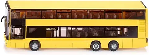 Siku 1884 Autobús de Línea de dos Pisos MAN, Neumáticos de Goma, 1:87, Metal/Plástico, Amarillo  