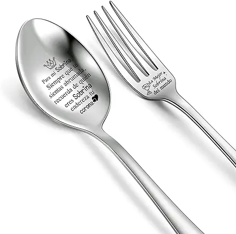 Sobrina Juego De Tenedor y Cuchara Sopa Regalo Cumpleaños Inspirador Cucharas Café Grabadas Helado Postre Pastel Tenedores Graduación Regreso a La Escuela Le Agradezco Presente Cuchara De Navidad Sobrina Juego De Tenedor y Cuchara Sopa Regalo Cumpleaños Inspirador Cucharas Café Grabadas Helado Postre Pastel Tenedores Graduación Regreso a La Escuela Le Agradezco Presente Cuchara De Navidad
