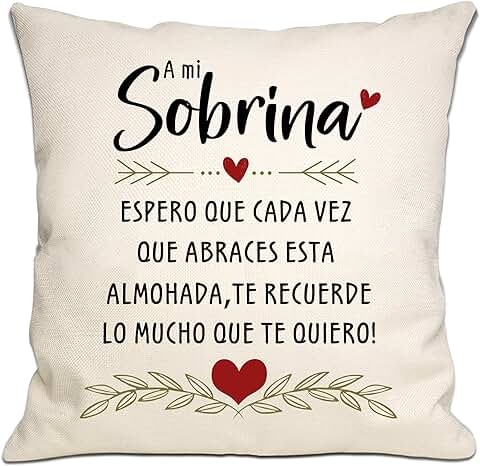 Sobrina Regalo de Tío Tía Espero Que Cada Vez Que Abraces Este Cojín te Recuerde lo Mucho Que te Quiero Funda de Cojín Sobrina Regalo de Cumpleaños Regalo de Graduación (Sobrina)  