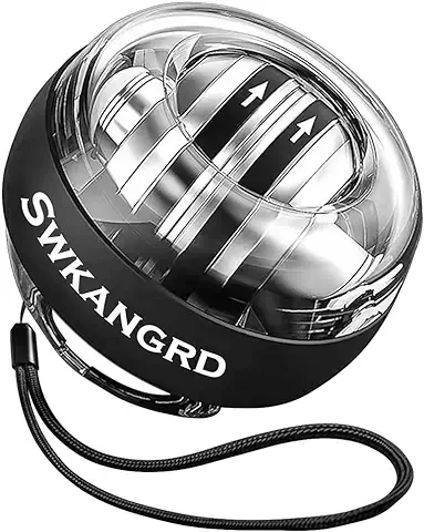 Swkangrd Giroscopio Ball Power Wrist Ball,Giroscopio de Precisión, bola de Reeducación de mano con bola de Energía Automática con luz LED para reed  