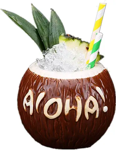 Taza Hawaiana Tiki de Cerámica, taza de Cerveza de Vino, Cóctel de Cristal Creativa bar Fiesta, taza de Café Divertida para el Hogar, Oficina, Regalo (3 Cocos con Carta) Taza Hawaiana Tiki de Cerámica, taza de Cerveza de Vino, Cóctel de Cristal Creativa bar Fiesta, taza de Café Divertida para el Hogar, Oficina, Regalo (3 Cocos con Carta)