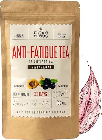 Te Energetico para la Fatiga y Cansancio – Tisana Vigorizante - Infusión de Hibisco con Rooibos, Maca, Acai, Regaliz, Bayas de Goji, Frambuesa, Vainilla - Sin Cafeina – Ingredientes Naturales 100g Te Energetico para la Fatiga y Cansancio – Tisana Vigorizante - Infusión de Hibisco con Rooibos, Maca, Acai, Regaliz, Bayas de Goji, Frambuesa, Vainilla - Sin Cafeina – Ingredientes Naturales 100g