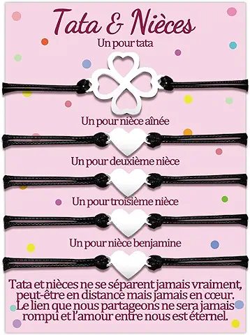 Temulnee Tata Niece - Pulsera Regalo tía y 2, 3, 4 Sobrinas, Pulseras Surtidas, para 2, 3, 4, 5 Piezas, Tata y 2, 3, 4 Sobrinas, Regalo para Niña, Cumpleaños, Mujer, Adolescente, Niñas, Original, Temulnee Tata Niece - Pulsera Regalo tía y 2, 3, 4 Sobrinas, Pulseras Surtidas, para 2, 3, 4, 5 Piezas, Tata y 2, 3, 4 Sobrinas, Regalo para Niña, Cumpleaños, Mujer, Adolescente, Niñas, Original,
