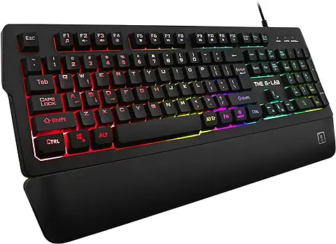 THE G-LAB Keyz PALLADIUM Teclado Gaming QWERTY Incluye Ñ - Teclado Gaming con Retroiluminación RGB Multicolor, Reposa Muñecas Magnético, Macros y Anti-Ghosting – PC, PS4,PS5, Xbox One - NUEVO (Negro) THE G-LAB Keyz PALLADIUM Teclado Gaming QWERTY Incluye Ñ - Teclado Gaming con Retroiluminación RGB Multicolor, Reposa Muñecas Magnético, Macros y Anti-Ghosting – PC, PS4,PS5, Xbox One - NUEVO (Negro)