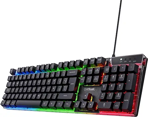 Trust Gaming GXT 835 Azor Teclado Retroiluminado, Disposición QWERTY Español, LED Iluminación, Teclado Alámbrico Gaming para Windows, Mac, PC, Ordenador, Portátil - Negro Trust Gaming GXT 835 Azor Teclado Retroiluminado, Disposición QWERTY Español, LED Iluminación, Teclado Alámbrico Gaming para Windows, Mac, PC, Ordenador, Portátil - Negro