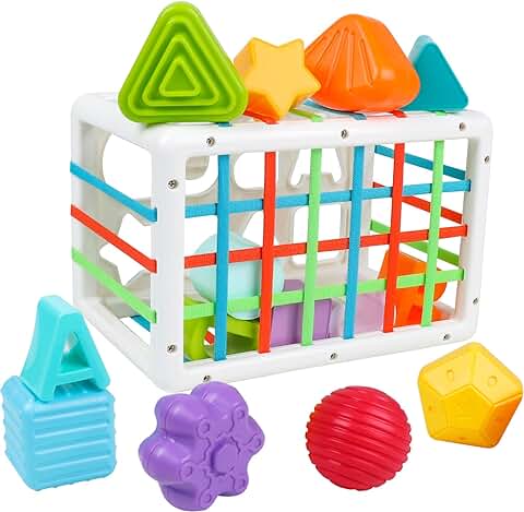 Umitive Juguetes Bebes 6 Meses - 3 Años, Juguetes de Habilidades, 14Pcs Juegos Montessori Educativos Aprendiendo Caja de Clasificación Sensorial, Regalos Bebé Niños Niñas  