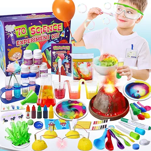 UNGLINGA 70 Experimentos Científicos para +4 Años Niños Años Juegos y Juguetes Educativo Regalo Pequeños Científicos, DIY Erupcción Volcan, Haz Cristales, Circuitos de Frutas UNGLINGA 70 Experimentos Científicos para +4 Años Niños Años Juegos y Juguetes Educativo Regalo Pequeños Científicos, DIY Erupcción Volcan, Haz Cristales, Circuitos de Frutas