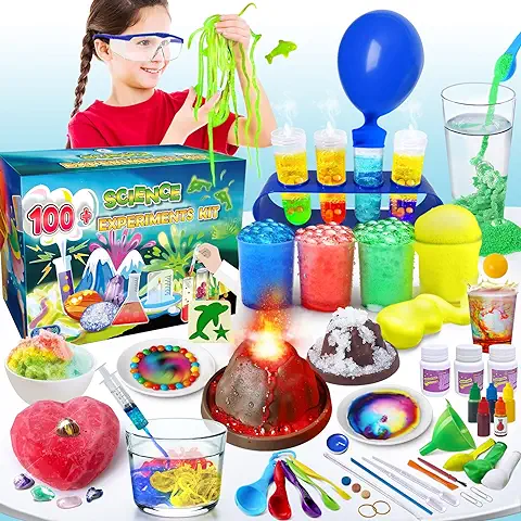UNGLINGA Kit Científico con 100+ Experimentos para Niños 4-12 Años, Kit de Ciencias Juego de Química, Arena Mágica, Excavación de Piedras Preciosas, Volcán, Gusanos Brillantes, Reacción Efervescente UNGLINGA Kit Científico con 100+ Experimentos para Niños 4-12 Años, Kit de Ciencias Juego de Química, Arena Mágica, Excavación de Piedras Preciosas, Volcán, Gusanos Brillantes, Reacción Efervescente