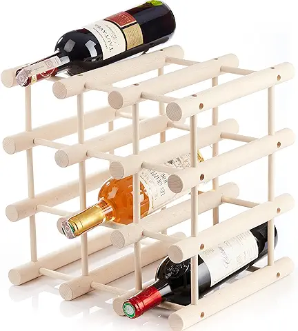 UP Home Casillero para Botellas de Vino para 12 Botellas de Madera, Modular, Extensible, Personalizable Según Sus Necesidades, Conveniente para la Cocina o el Bar. Botellero Modular Playa Natural  