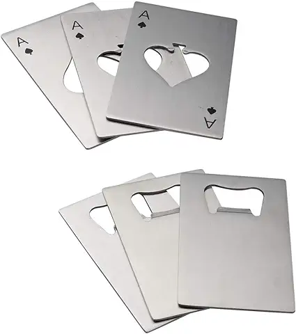 Vareone 3 Piezas Abrebotellas Cerveza Tarjeta Crédito y 3 Piezas de Abridor de Botellas de Cerveza Carta, 6 Piezas Vareone 3 Piezas Abrebotellas Cerveza Tarjeta Crédito y 3 Piezas de Abridor de Botellas de Cerveza Carta, 6 Piezas