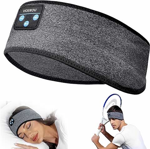 Voerou Auriculares para Dormir con Bluetooth, Diadema Deportiva con Altavoces Estéreo, Regalos Tecnológicos Geniales para Hombres y Mujeres, Hacer Ejercicio, Correr, Yoga, Viajar Voerou Auriculares para Dormir con Bluetooth, Diadema Deportiva con Altavoces Estéreo, Regalos Tecnológicos Geniales para Hombres y Mujeres, Hacer Ejercicio, Correr, Yoga, Viajar