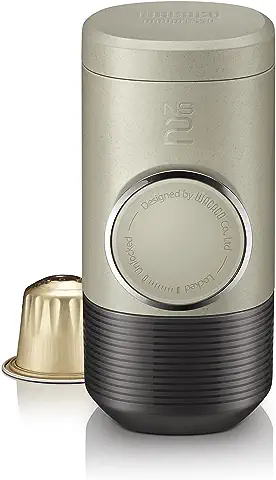 WACACO Minipresso NS2, Mini Cafetera Espresso Compatible con Cápsulas Originales Nespresso, Operación Manual, 18 Bares, Máquina Café Portátil para Viajes, Camping  