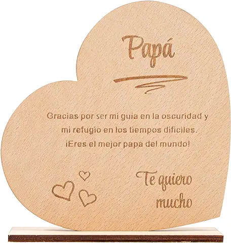 Warehouse Tarjeta Papa Día del Padre Madera. Tarjeta Padre de Agradecimiento en Madera Regalos Originales para Amigos Hombre (Gracias) (C-10)  