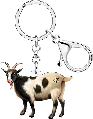WEVENI Lindo Regalo de Cabra Acrílico Llavero de Cabra Animales de Granja Llavero Encantos Llave de Coche Accesorios para Mujeres Niñas Amantes de las Cabras WEVENI Lindo Regalo de Cabra Acrílico Llavero de Cabra Animales de Granja Llavero Encantos Llave de Coche Accesorios para Mujeres Niñas Amantes de las Cabras