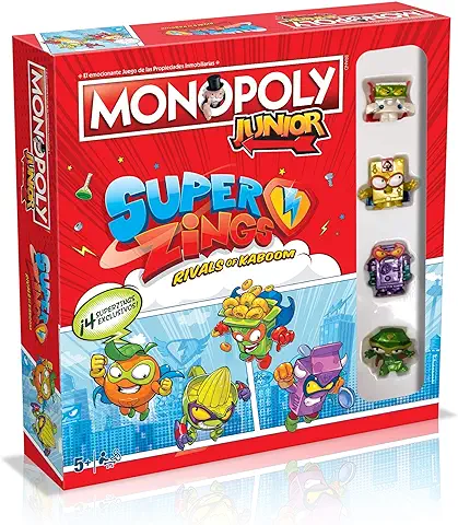 Winning Moves, Monopoly Junior SuperThings, Juego de Mesa, Versión en Español, de 2 a 4 Jugadores.  