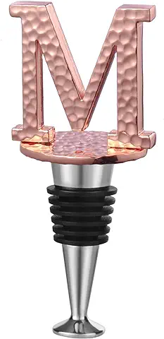 WishDeco Tapón de Vino Letra M, Chapado en Oro Rosa, Tapón para Vino, Prosecco, Champán, Cerveza Espumoso, Protector de Vino Reutilizable, Regalo para Amantes del Vino para Mujeres y Hombres WishDeco Tapón de Vino Letra M, Chapado en Oro Rosa, Tapón para Vino, Prosecco, Champán, Cerveza Espumoso, Protector de Vino Reutilizable, Regalo para Amantes del Vino para Mujeres y Hombres