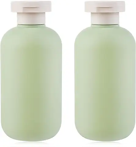 WLLHYF Paquete de 2 Botellas de Plástico Recargables de 200 ml, Botellas Vacías con tapa Abatible de Disco, Accesorios de Viaje para Champú, Cremas, Loción y Acondicionador  