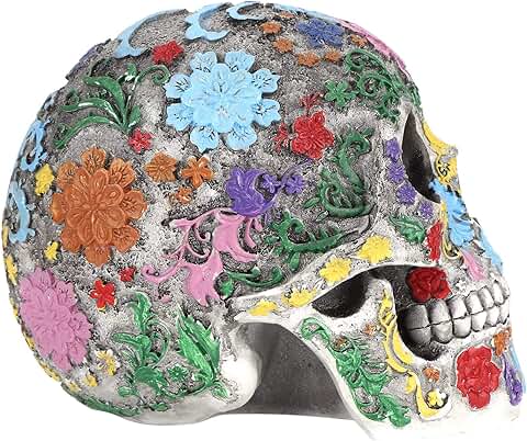 WNSC Cabeza de Calavera de Resina Artificial, Modelo de Calavera de Resina Decorativa, Material de Resina de Alta Resistencia para Regalo, Colección de Arte, Adornos de Barra Artesanal WNSC Cabeza de Calavera de Resina Artificial, Modelo de Calavera de Resina Decorativa, Material de Resina de Alta Resistencia para Regalo, Colección de Arte, Adornos de Barra Artesanal