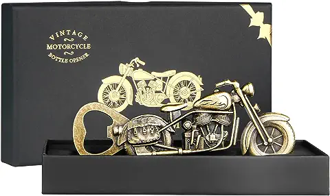 WZLEMOM Abrebotellas de Cerveza de Motocicleta, Con 10 Pegatinas para Aficionados a las Motos y 1 Tarjeta, Regalos para Hombres, de San Valentín  