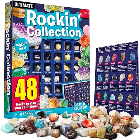 XXTOYS Kit de 48 Minerales y Piedras Preciosas Naturales, Caja de Juegos, Regalo Científico de para Niños de 6 a 12 Años XXTOYS Kit de 48 Minerales y Piedras Preciosas Naturales, Caja de Juegos, Regalo Científico de para Niños de 6 a 12 Años