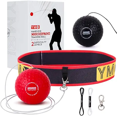 YMX BOXING Pelota Entrenamiento de Reflejos Boxeo - Banda Ajustable para la Cabeza, Bolas de Espuma Blanda Ligera - Mejor Coordinación Mano/visión, la Velocidad de Reacción - Deportes Ejercicio YMX BOXING Pelota Entrenamiento de Reflejos Boxeo - Banda Ajustable para la Cabeza, Bolas de Espuma Blanda Ligera - Mejor Coordinación Mano/visión, la Velocidad de Reacción - Deportes Ejercicio