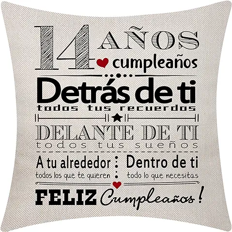 14 Cumpleaños de Regalo Fundas de Cojín para 14 Años de Edad Niñas Niños 14 Cumpleaños Feliz Cumpleaños Inspirador Cumpleaños Funda de Cojín para la Hermana Amigos Hija Hijo Nieta Nieto Hermano(14) 14 Cumpleaños de Regalo Fundas de Cojín para 14 Años de Edad Niñas Niños 14 Cumpleaños Feliz Cumpleaños Inspirador Cumpleaños Funda de Cojín para la Hermana Amigos Hija Hijo Nieta Nieto Hermano(14)