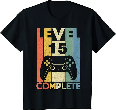 15 Años Cumpleaños Niño Niña Chico Chica Regalo Level 15 Camiseta 15 Años Cumpleaños Niño Niña Chico Chica Regalo Level 15 Camiseta