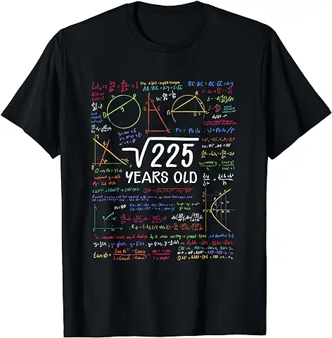 15 Cumpleaños Chica Chico Raíz Cuadrada 225 = 15 Años Camiseta  
