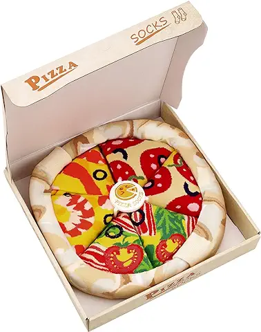 AGRIMONY Calcetines Pizza Sándwich Mujer Divertidos - Personalizados Originales Dibujos Estampados Graciosos Frikis Colores Arte Pizza - San Valentin Regalos Originales Cumpleaños para Adolescentes  