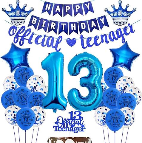 Azul 13 Año Cumpleaños Niños Oficiales Adolescentes 13 Cumpleaños Decoraciones Niños Globo 13 Cumpleaños Azul Niños 13 Años Decoración de Cumpleaños Oficial Adolescentes Globos 13 Decoración para Azul 13 Año Cumpleaños Niños Oficiales Adolescentes 13 Cumpleaños Decoraciones Niños Globo 13 Cumpleaños Azul Niños 13 Años Decoración de Cumpleaños Oficial Adolescentes Globos 13 Decoración para