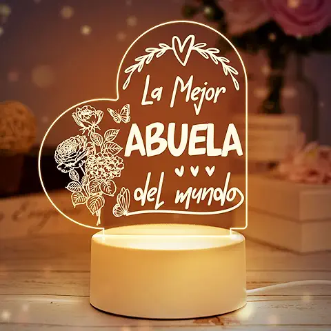 Buioata Regalo Abuela - luz Nocturna Acrílica Grabada, Regalo Abuela Cumpleaños, Abuela Regalo Original, Regalo para Abuela, Regalos Abuela, Regalo Abuela Cumpleaño  