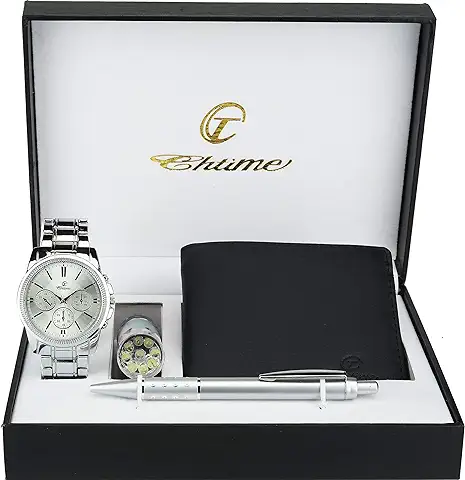 Caja de Regalo Reloj Hombre - Lámpara LED - Billetera -Bolígrafo  