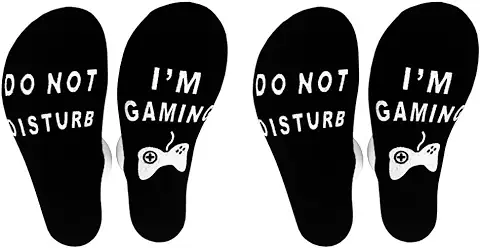 Calcetines Mujer y Hombre de Algodón Antideslizantes Divertidos Casual Unisexo Socks con 'Do Not Disturb I'm Gaming' Regalo para Navidad  