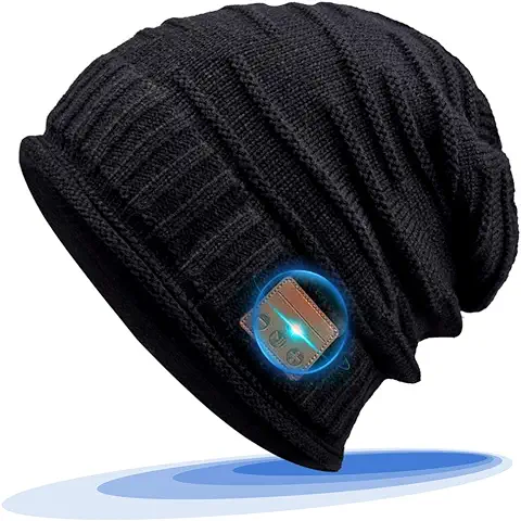 Gorro Bluetooth Regalo Original para Hombres y Mujeres, Gorro con Auriculares Bluetooth, Bluetooth 5.0 Gorros Invierno Hombre, Gorro Deportivo Ultra Suave, Regalos Personalizados para Navidad  