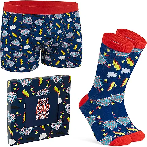 CityComfort Calzoncillos Hombre Boxer Dibujos Set Calzoncillos Hombre y Calcetines Divertidos Regalos Frikis para Hombres Regalos Hombre Cumpleaños San Valentin Navidad Día del Padre  