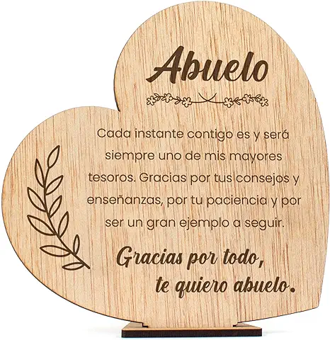 CONTRAXT Tarjeta en Madera. Regalos Especiales y Originales para Abuelos, Detalles Felicitacion Postales en Español, Feliz dia del Abuelo Wonderful  