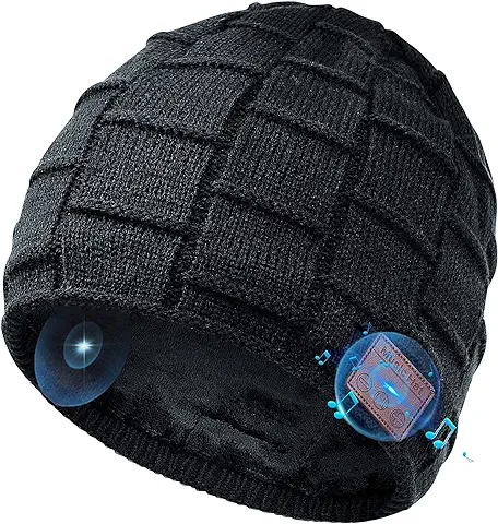 COTOP Gorro Bluetooth de Invierno, Regalo para Hombres y Mujeres, Gorro de Música, Gorro de Punto Polar Cálido para Esquiar, Correr, Pasear al Perro  