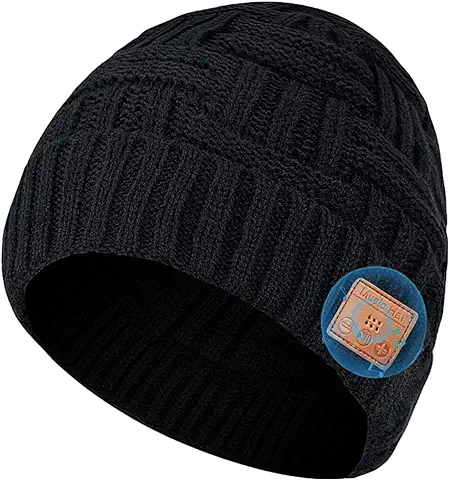 COTOP Gorro Bluetooth para Hombre Invierno, Gorro de Punto Cálido con Auriculares, Gorro Polar con Música, Regalo Técnico para Familia y Amigos  