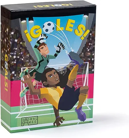 Dadral Games - Juego de Cartas de Fútbol ¡GOLES! | para Toda la Familia |Adultos y Niños a Partir de 6 Años | De 2 a 6 Jugadores| Multilingüe, Multicolor, Cartón  