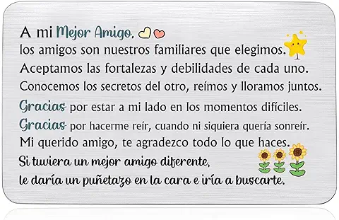 Billetera de Amigo Insertar Tarjeta Regalo Navidad Regalos Cumpleaños Hombres Adolescentes Personalizados Fomentar Mayoría Grabado Bolsillo Universidad Amistad Apreciar Recuerdo Navidad Regalo  