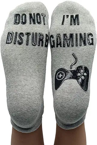 FGFD&OU Calcetines Mujer y Hombre de Algodón Calcetines Antideslizantes Calcetines Divertidos Casual Unisexo Socks con 'Do Not Disturb, I'm Gaming', Regalo para Navidad  