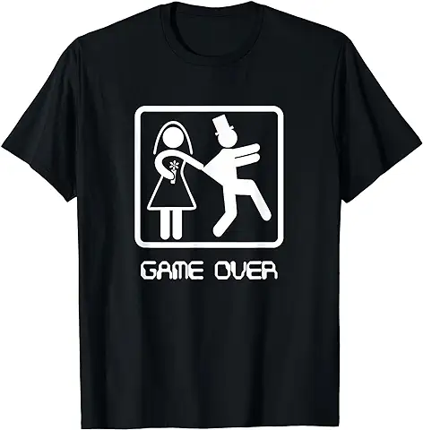 Game over Shirt - Regalo Videojugador Bachelor Boda Novio Camiseta  