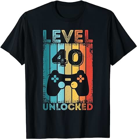 Gaming Level 40 Desbloqueado Regalo de Cumpleaños 40 Camiseta  