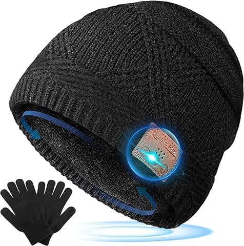 Regalos Hombre Gorro Bluetooth - Regalos Navidad Originales, Gorro con Auriculares Bluetooth Regalos para Padres, Gorro y Guantes Invierno Regalos Personalizados para Hombre, Mujer, Adolescentes  